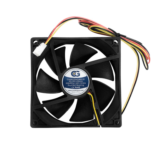 Coolerguys 92mm (92x92x25) 24 VDC 3Pin Medium Speed Fan CG09225M24B2-3Y