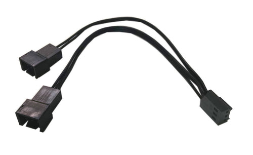 3 Pin Y Splitter All Black Ribbon - Coolerguys