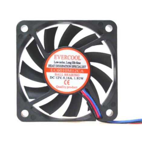 Evercool 60x60x10mm Med-Speed Fan 3 Pin-EC6010M12CA - Coolerguys