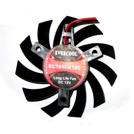 Evercool Video Card 70x70x10mm 12 Volt Frame Less Fan VC-EC7010M12C-B - Coolerguys