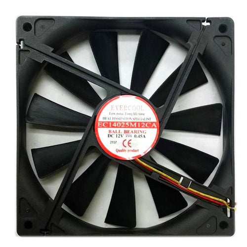 Evercool 140x140x25mm 12 Volt Fan EC14025M12CA - Coolerguys